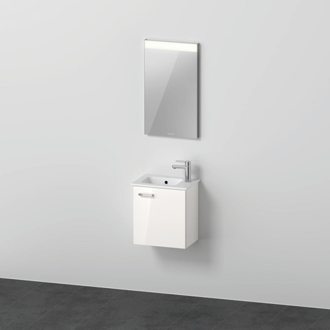 DU XBase Möbel-Set 400x288mm, WT,WTU mit Türanschl. R, Spiegel, Weiß glänzend