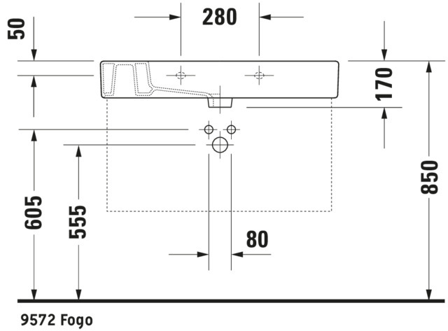 DU Möbelwaschtisch Vero 850 mm mit ÜL, mit HLB, 1 HL, weiß WonderGliss