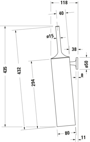 Duravit Starck T Bürstengarnitur, Edelstahl Gebürstet, Wandhängend, 80x80x435