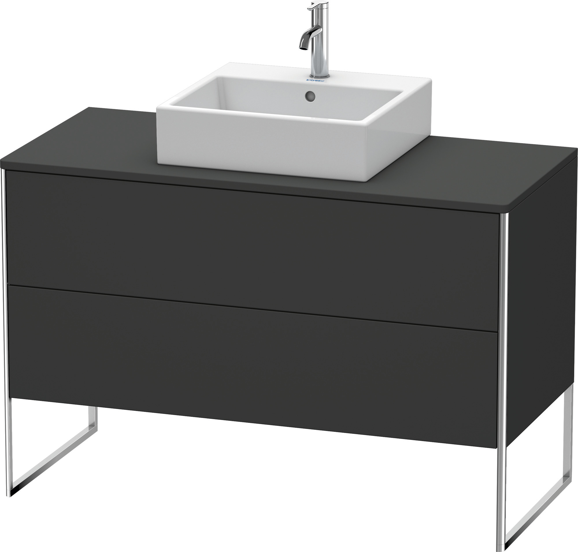 Duravit WTU XSquare 778x1200x548,bodenstehend Graphit Supermatt, 2 Schubkästen