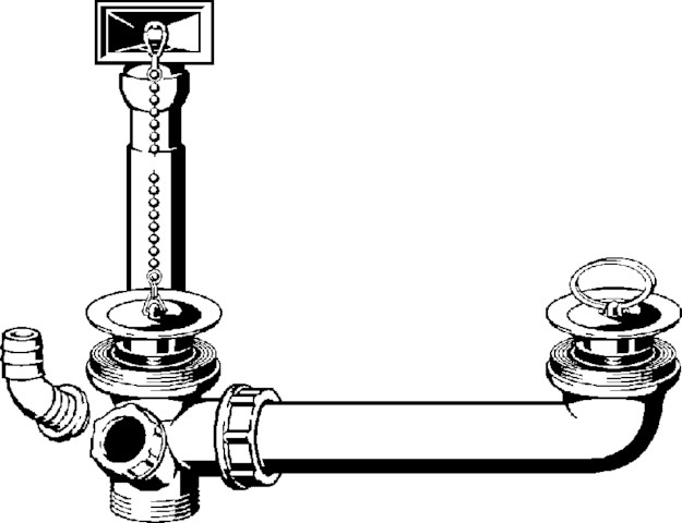 Viega Ab- und Überlaufgarnitur 7823.42 in G1 1/2 x 70mm x 100-270mm Kunststoff