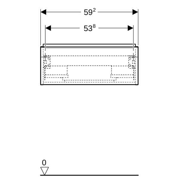 Geberit iCon Unterschrank für WT, 1 Schubl. 59,2x24,7x47,6cm, sandgrau