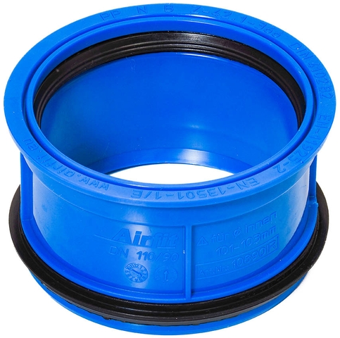 airfit PP-Abwasser-Innen-Reduzierstück DN 110/90, für dickwandige Rohre, blau