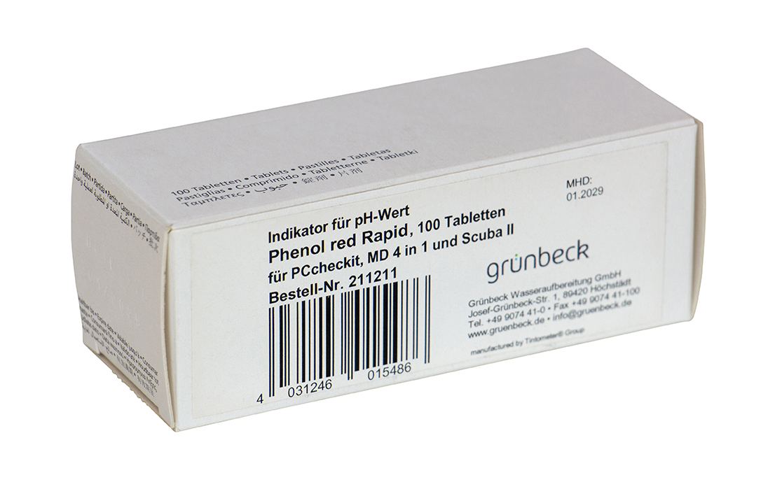 Gruenbeck Indikator für pH-Wert, 100 Tabletten Gruenbeck Indikator für pH-Wert, 100 Tabletten