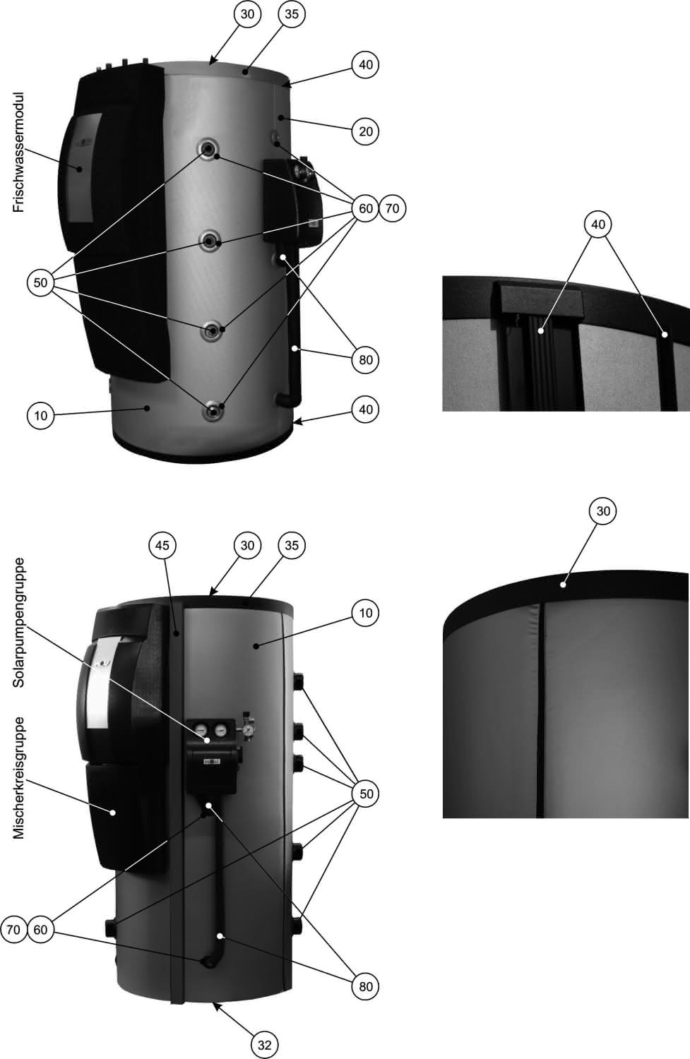 Wolf Schichten-Pufferspeicher Typ BSP-1000, mit 1 Wärmetauscher