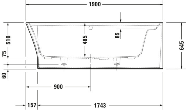 Duravit Cape Cod Whirlw. 1900x900mm Ecke R Nahtl.VK, Rückensch.1,Air-Syst.,Weiß M.