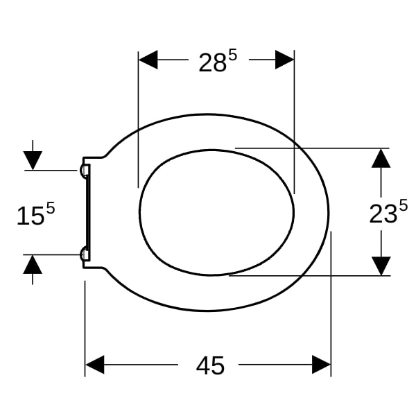 Geberit Renova Comfort WC-Ring, barrierefrei antibakteriell Befestigung von ob., weiß