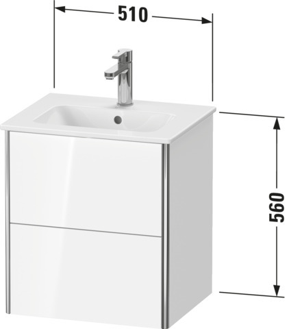 Duravit WTU XSquare wandhängend, 2 Schubk. 560x510x418mm, Eiche Schwarz