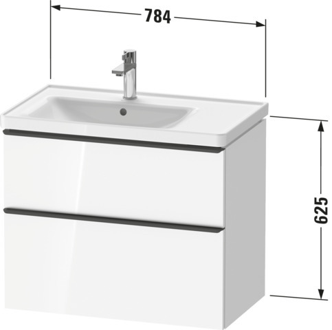 DU D-Neo WTU,236980,AZ,1,SBK:1,Gr:Bronze 784x452x625mm,Wandh,Weiß Matt,Dekor