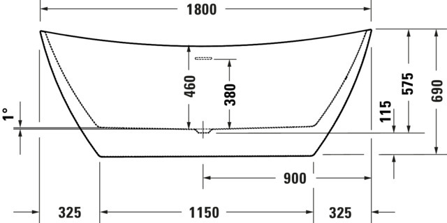 DU DuraVato BW,Freist.,Oval,Weiß,Acryl 1800x800x690mm,RS 2,incl.FG u.AÜL-Garn.