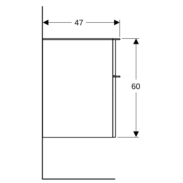 Geberit Smyle Seitenschrank, eckig mit zwei Schubladen, 45x60x47cm, weiß