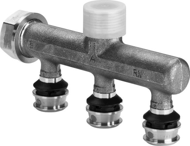 Viega Verteiler mit SC Raxofix 5326.07 in16mmxG3/4-3fach Siliziumbronze
