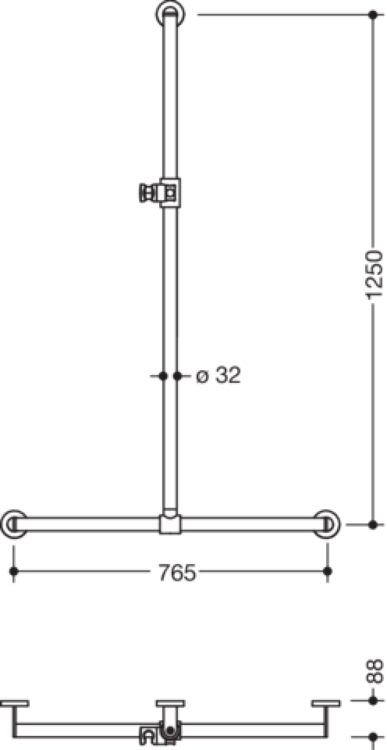 HEWI DUHA, d:32, A1:1250. W1:765, schliff, Br.H.Kst. anthrazitgrau