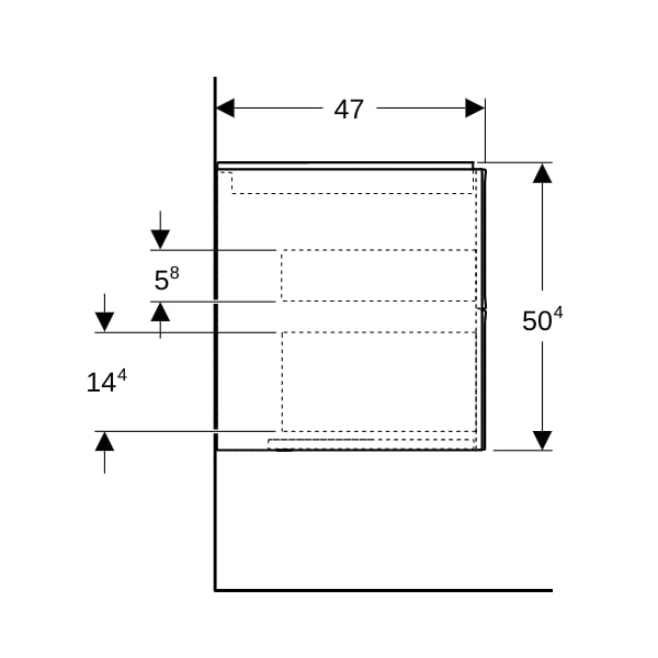 Geberit ONE Unterschrank für WT/-Platte 2 Schubl., 103,6x50,4x47cm, greige matt