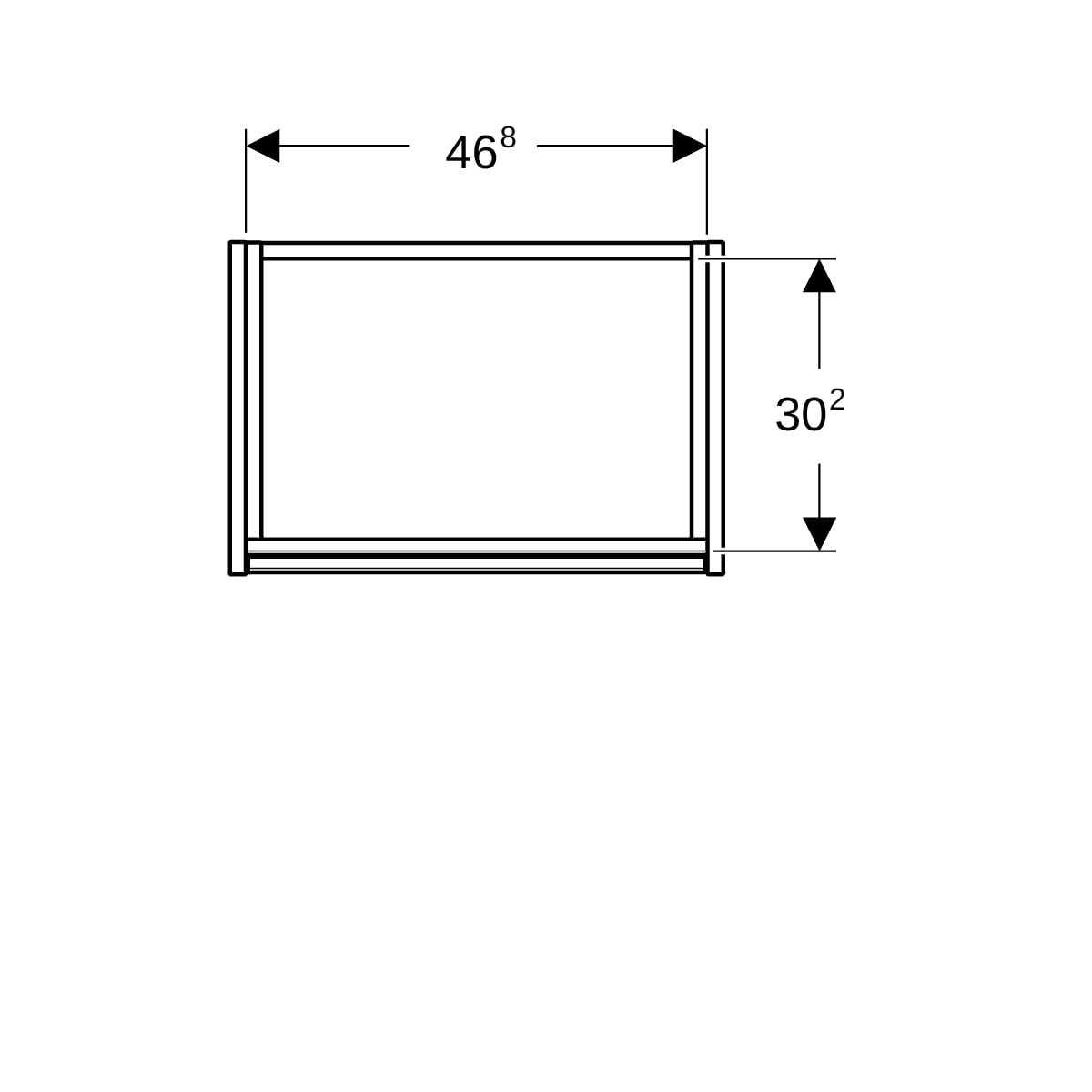 Geberit Renova Compact US für WT, mit 1 Tür 50x60,5x33,7cm, weiß/l. seidenglanz