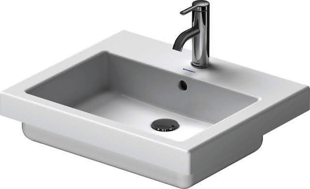 DU Einbauwaschtisch Vero 550 mm EB v.oben, m.ÜL, m.HLB, 1 HL, weiß