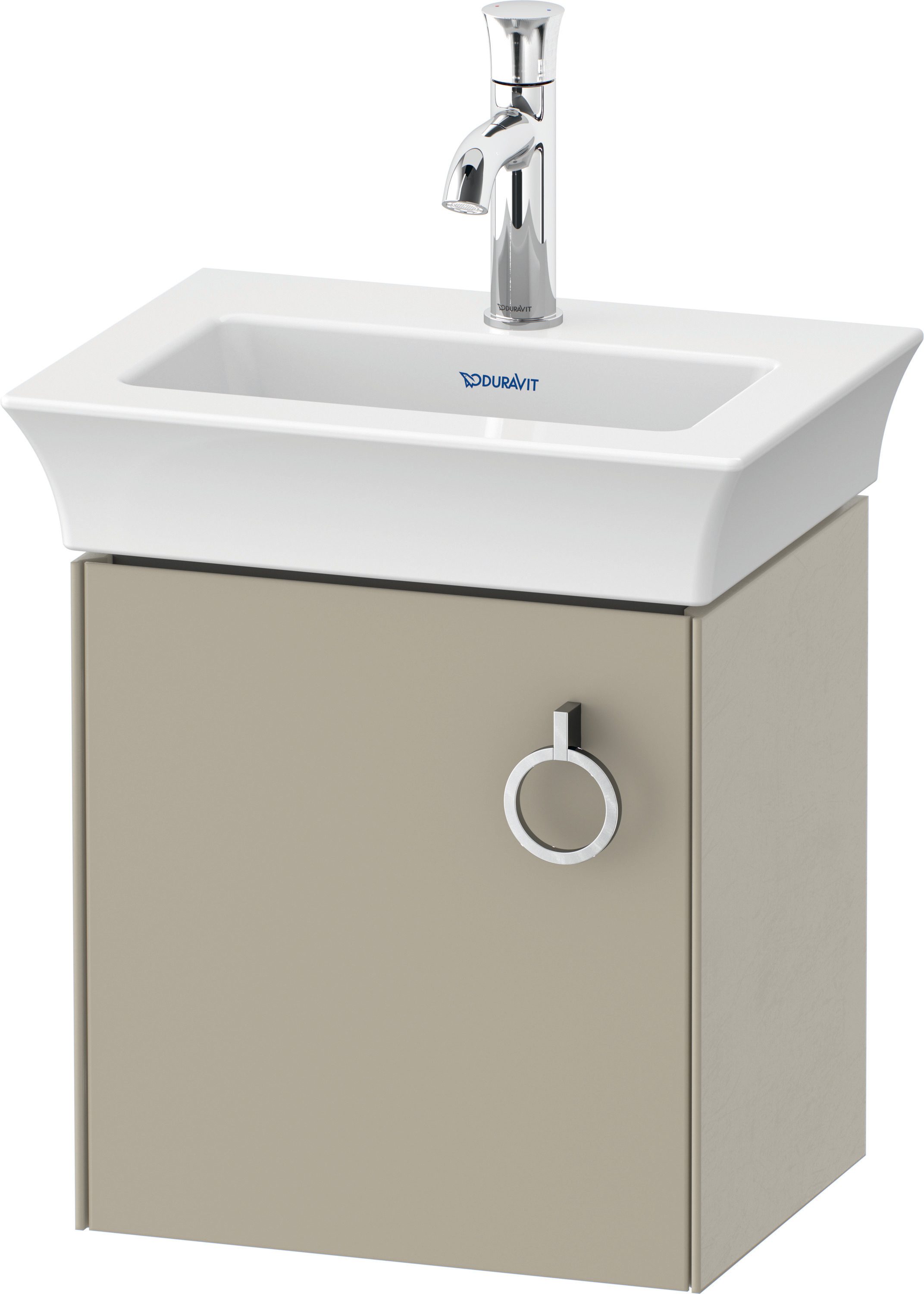 Duravit WTU wandh. White Tulip,1 Tür m.Griff 410x384x298,TA l.,Taupe Seidenmatt