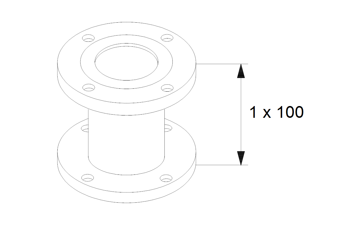 GRUNDFOS Zubehör für Trockenläuferpumpen Acc.adaptor DN100 PN6 100