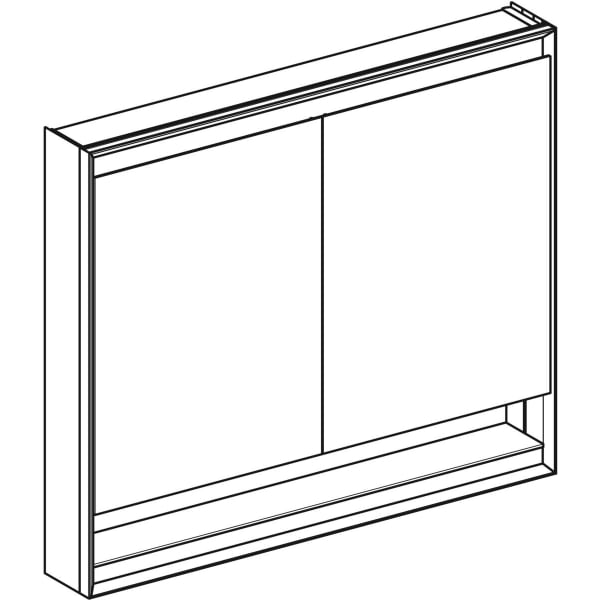 Geberit ONE Spiegelschrank mit Ni/Comf.Light 2 Türen, AP-Mont., 105x90x15cm, weiß