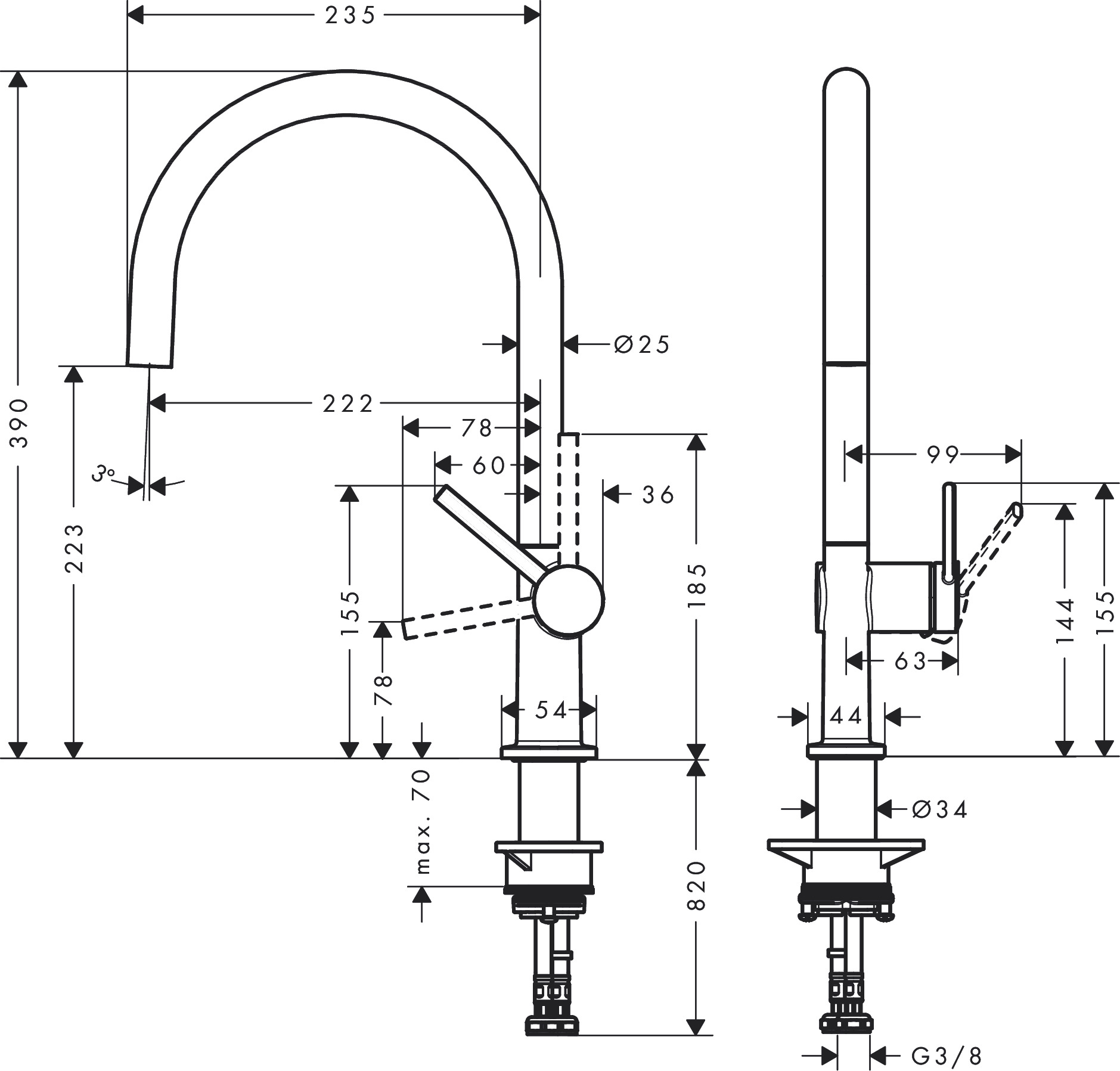 Hansgrohe Spültischmischer 220 Talis M54  1jet chrom