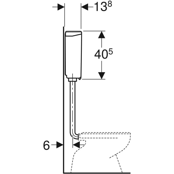 Geberit AP140 AP-Spülkasten 2-Mengen-Sp halbh. WA hinten Mitte, bahamabeige