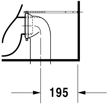DU Stand-WC Kombi Starck 3 655 mm Tiefspüler, f.SPK, Abg.Vario, weiß WG