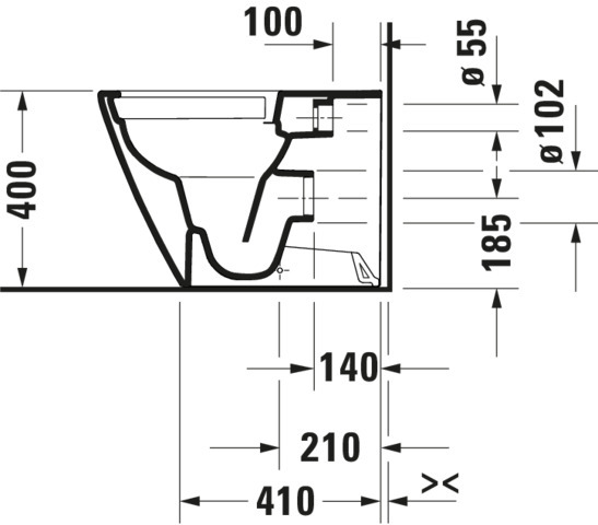 Duravit SWC D-Neo 650mmm, weiß, rimless, TS, Abg.waagr., BTW, Bef.inkl., HYG