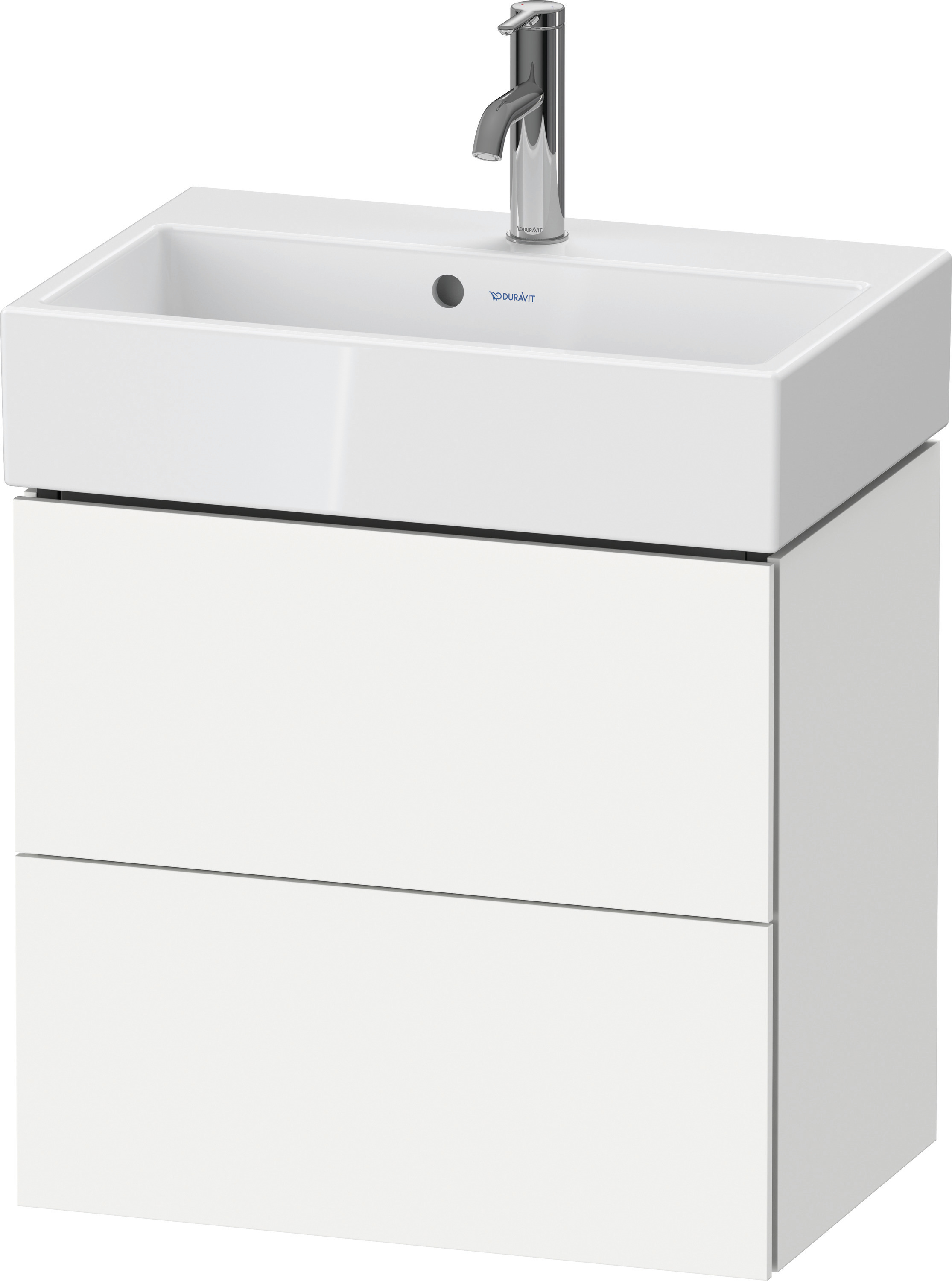 Duravit WTU L-Cube wandhängend, 2 Schubk. 544x584x391mm, Weiß Matt