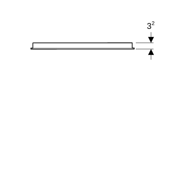Geberit Option Basic Lichtspiegel, eckig Beleuchtung oben, 60x70x3cm, alu. elox