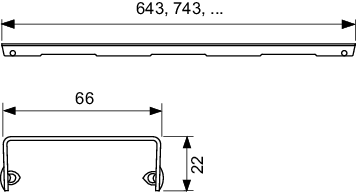 TECEdrainline Designrost "quadratum", Edelstahl gebürstet, 700 mm