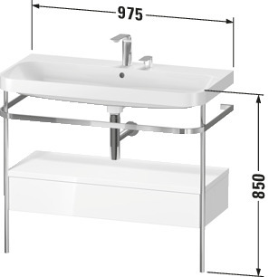 DU Metallkonsole bodenstehend HD2 Plus 850x975x490mm, Weiß Hochglanz, 1 HL