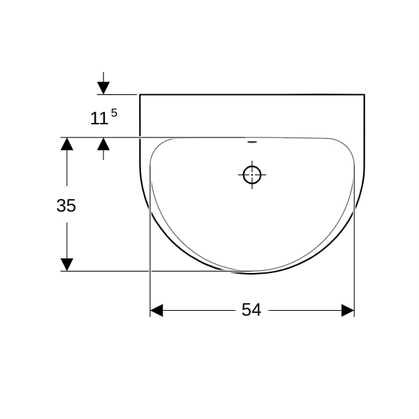 Geberit Renova Waschtisch, 60x48cm o. Hl., m. Ül., weiß, KeraTect