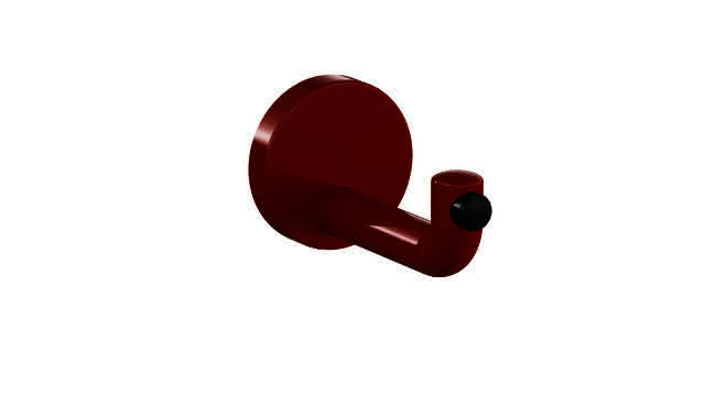 HEWI Wandhaken Ser 477 d:70mm, Türpuffer schwarz rubinrot