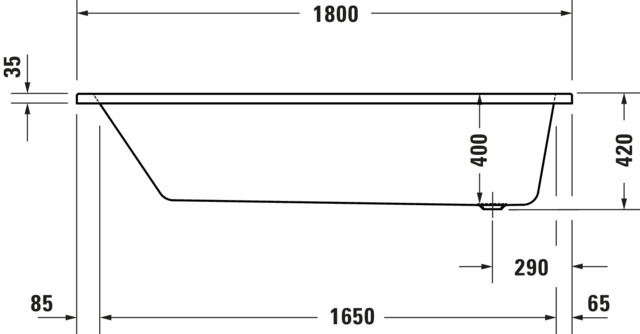 DU No.1 Whirlwanne Duravit 1800x800mm Einbauversion,1 Rückenschr. Jet P, Weiß