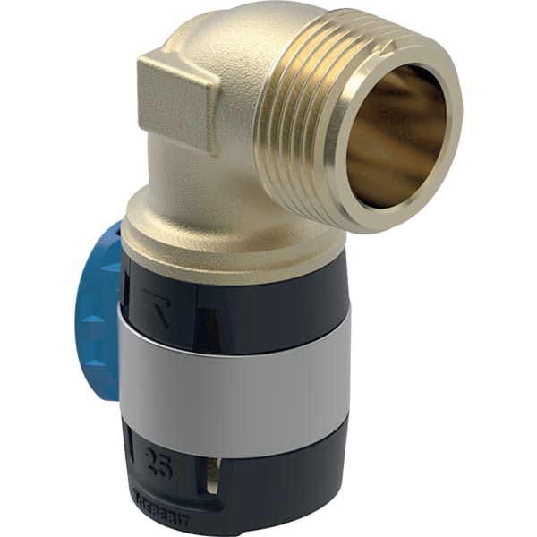 Geberit FlowFit Übergangsbogen 90Gr mit AG Rg+ 90Gr d20-R1/2