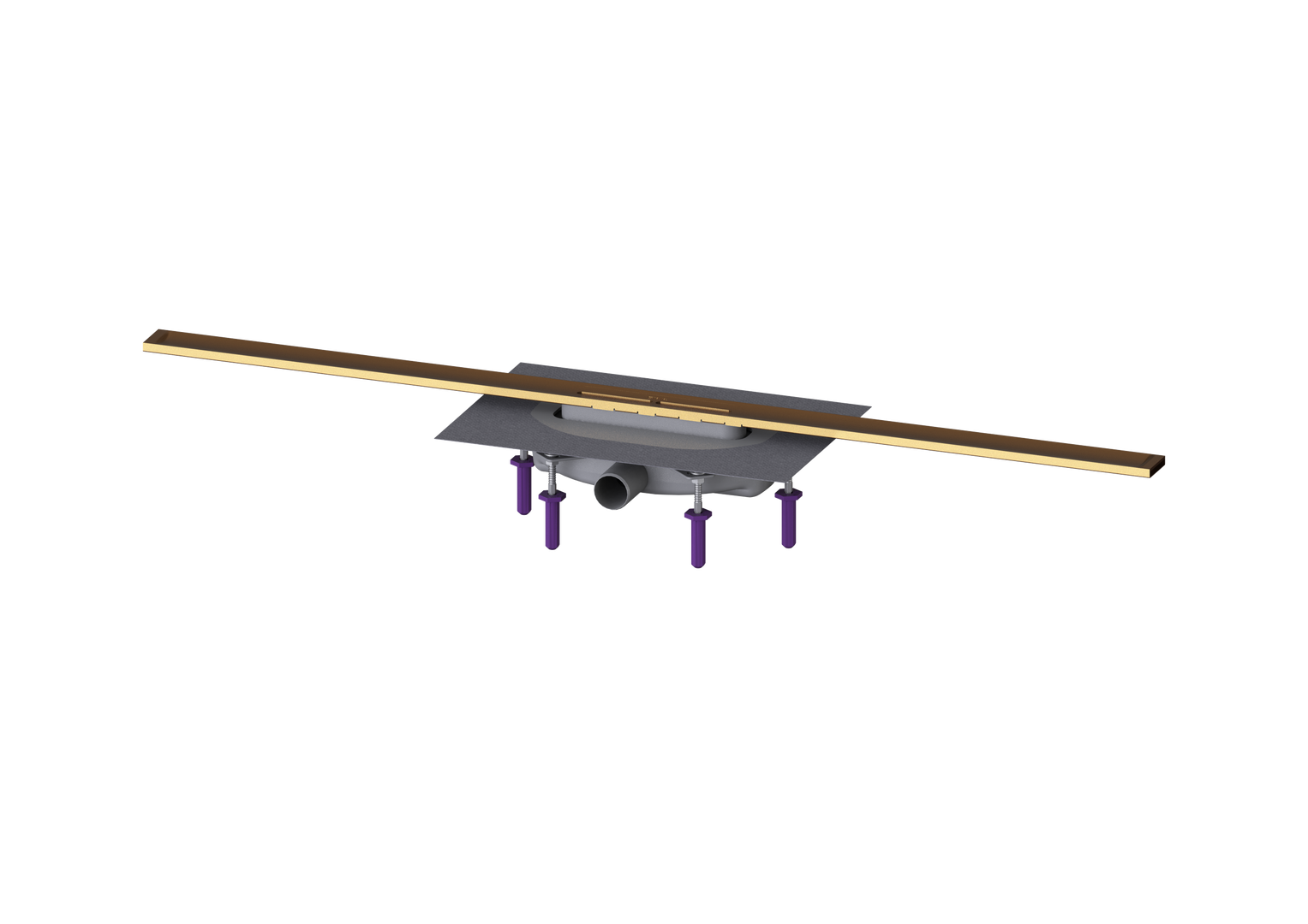 KESSEL-Duschrinne Linearis Infinity 60 L: 1100 mm, DN 40, Bronze geb., Megastop