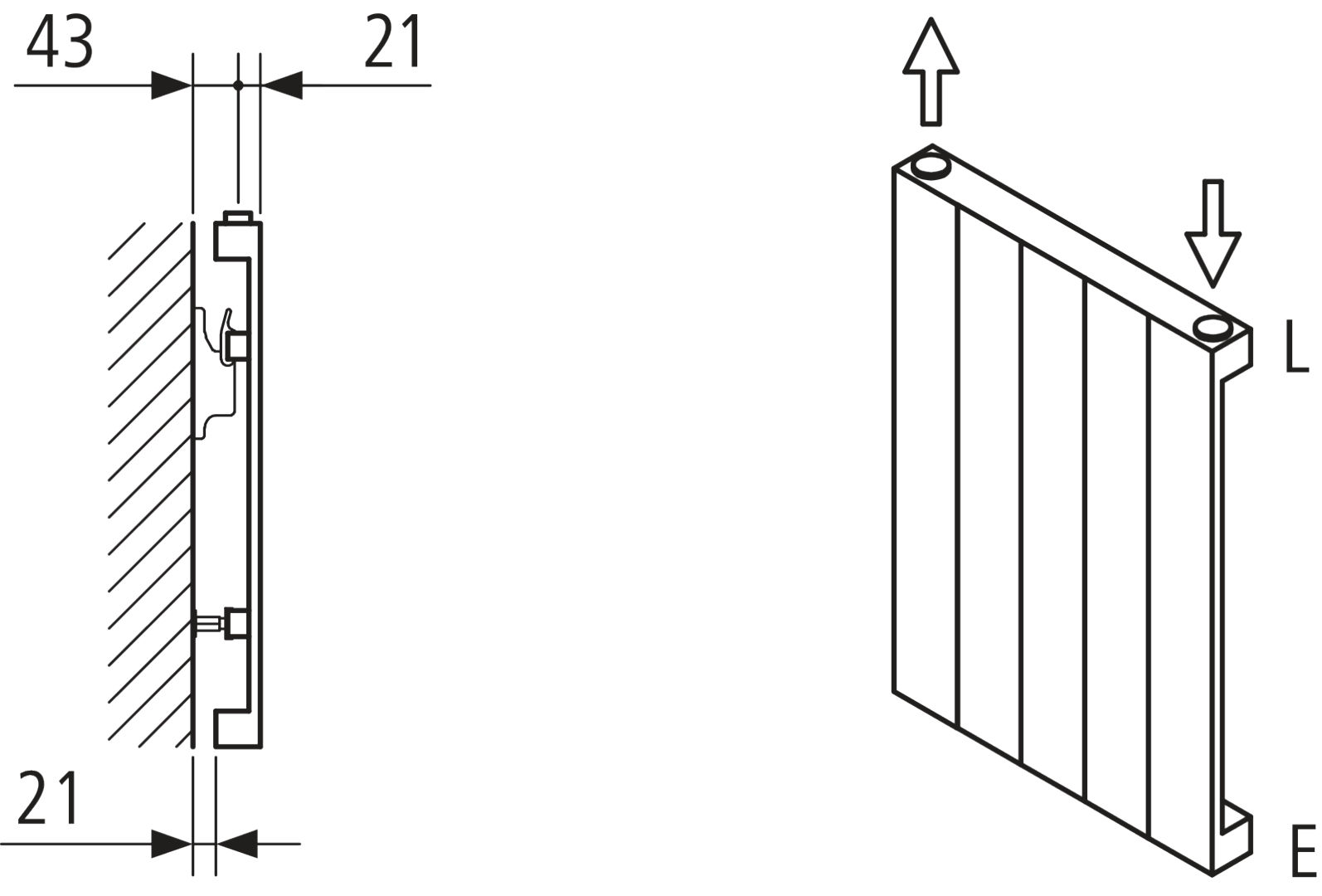Kermi Heizwand HVN Typ10 BH1000x43x560mm QN560, RAL9016, 6 bar, ANB12