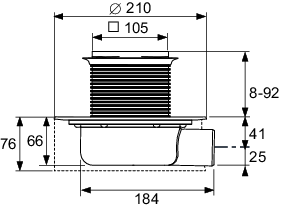 TECEdrainpoint S Ablaufset115 superflach angebrachte Dichtmanschette, Wasser GV