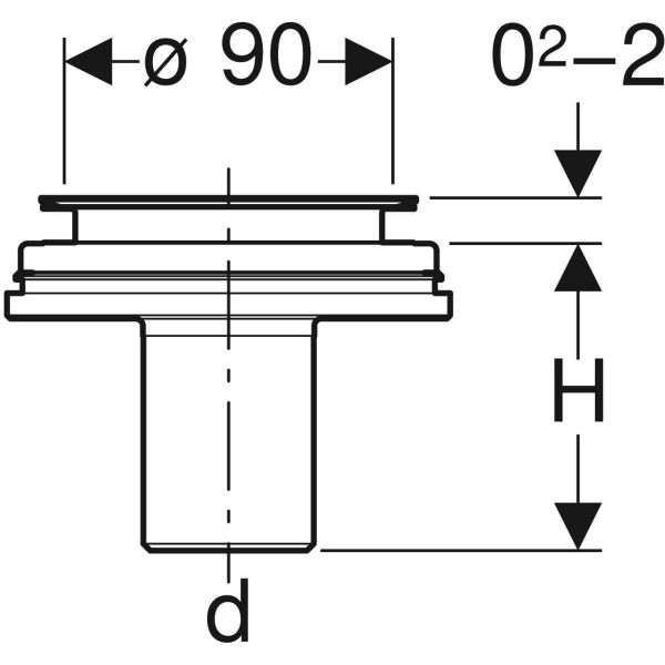 Geberit Duschwannenablauf d90 m. Ablaufdeckel