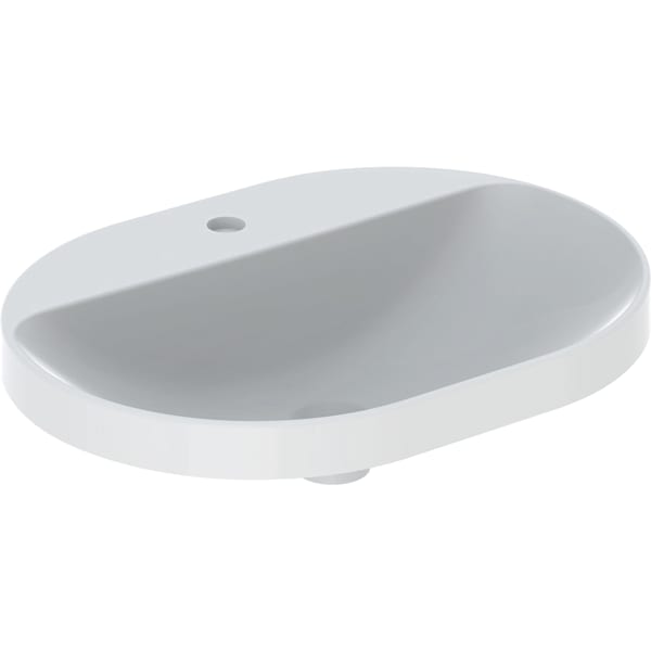 Geberit VariForm Einbauwaschtisch, elliptisch mit HLB, 60x45cm, o. Ül., glasiert/weiß