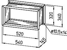 Helios VS 50/30 Verbindungsstück Flexibel, rechteckig, mit Flanschen