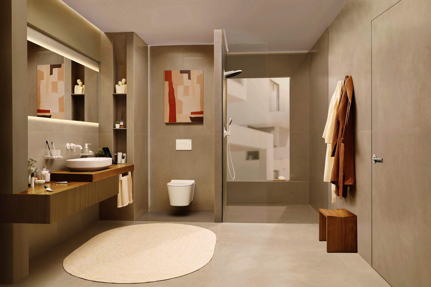 Hansgrohe 2-Loch Waschtischmischer Unterputz Tecturis S F-Set 165 mm Auslauf MW