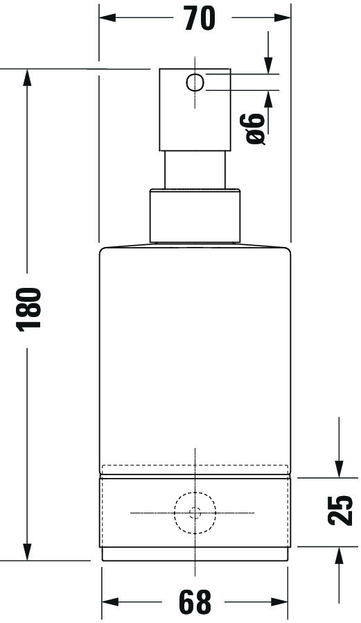 DU Karree Seifenspender, Chrom, Akzentfarbe: Wß Matt, 124x68x178 , : Gla