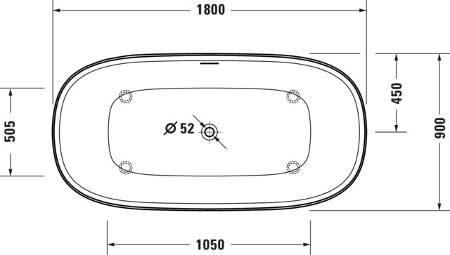 Duravit Zencha Whirlwanne Oval, Freistehend, 900x1800x600mm, Air-System, 2 Rückenschrägen, 366l, Innen 456mm, Mattweiß