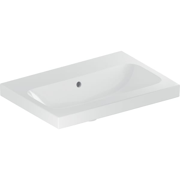 Geberit iCon Light WT 60x42cm, verk. Ausld. ohne Hahnloch, mit Ül., weiß, KeraTect