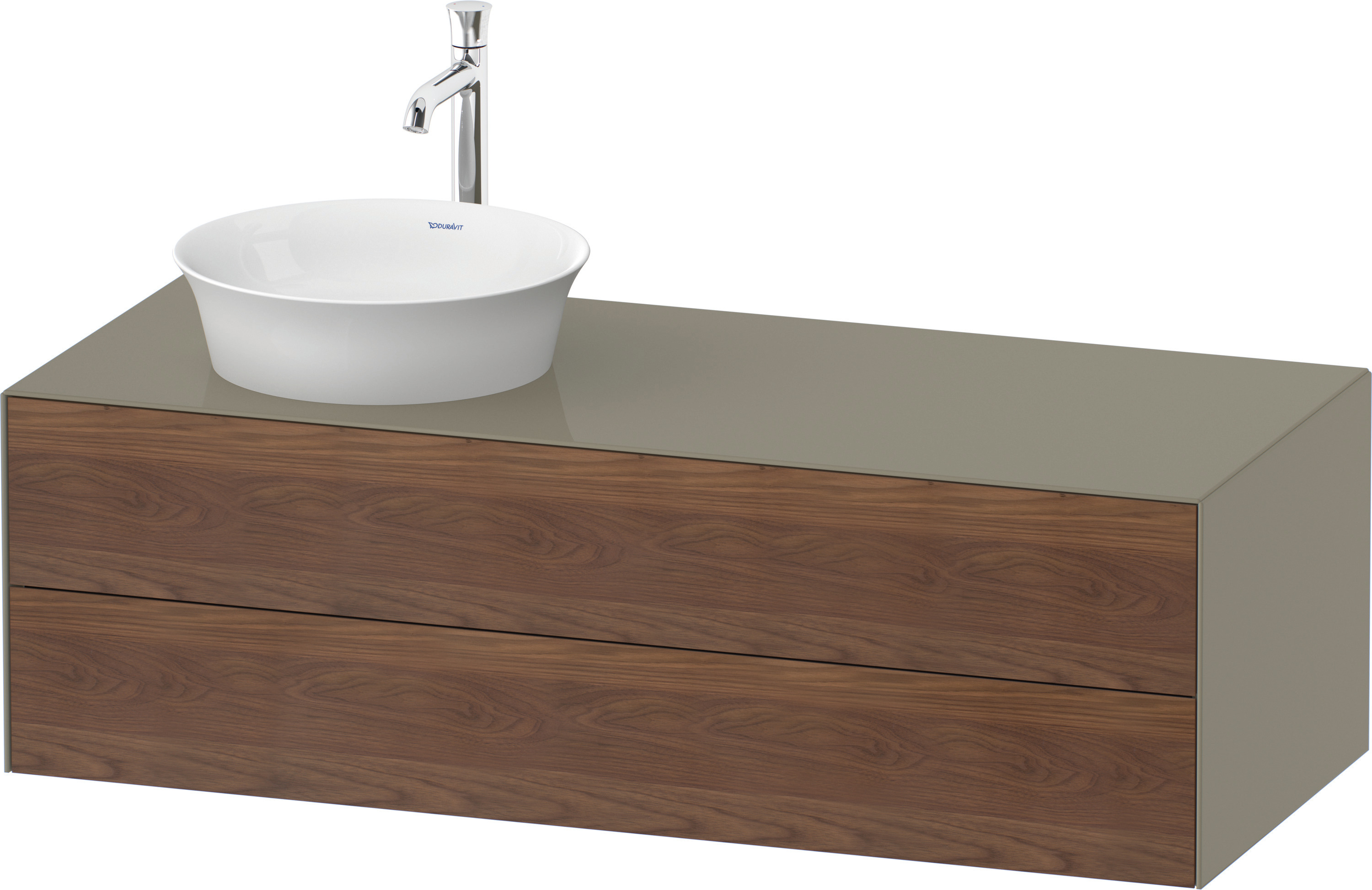 Duravit WTU White Tulip wandh,2 SchKa,B li. 408x1300x550mm,A.Nussb.M/Steingrau HGL
