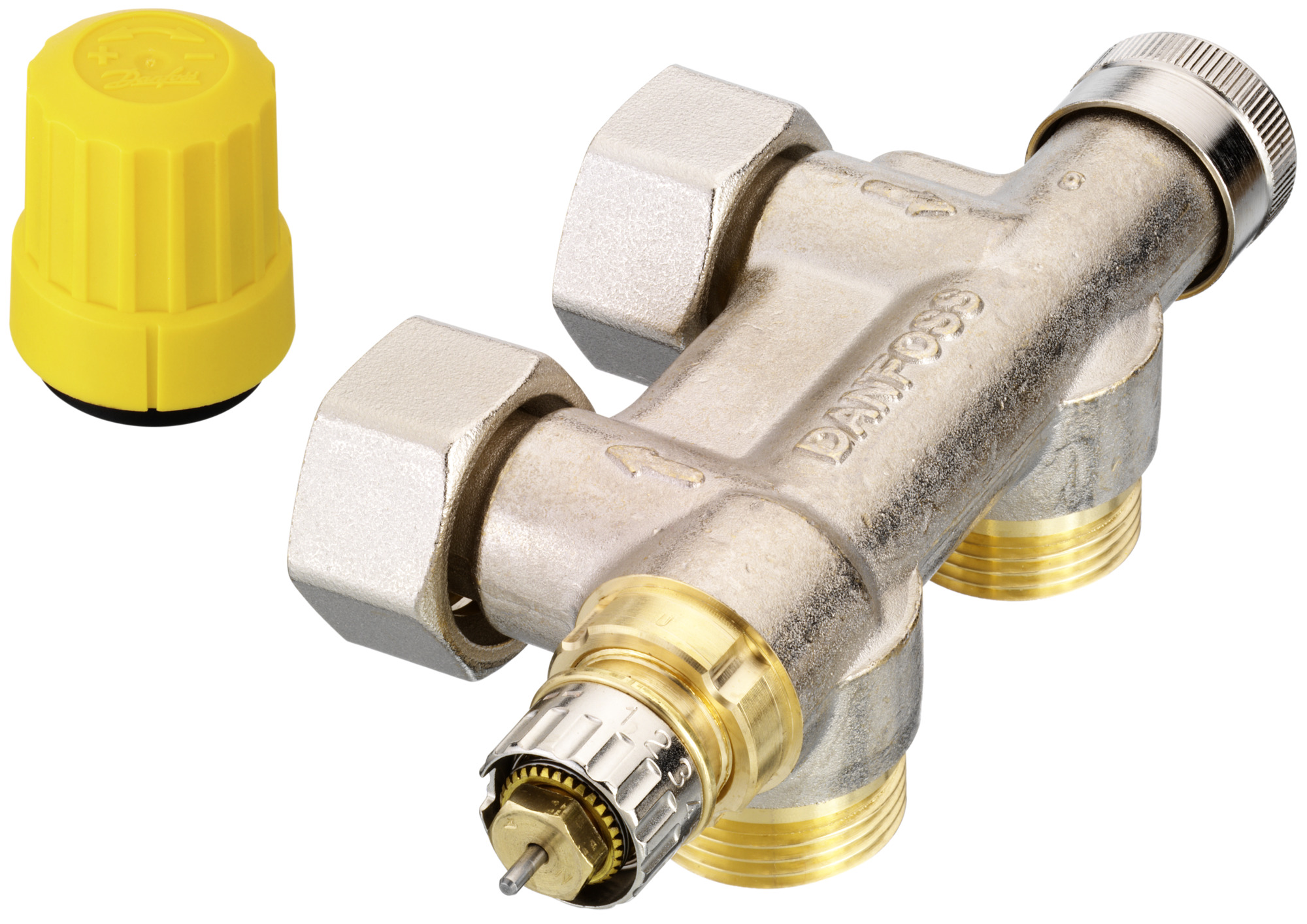 Danfoss Anschlussarmatur VHS-UN Heizkörper G 3/4, Eck, vernickelt