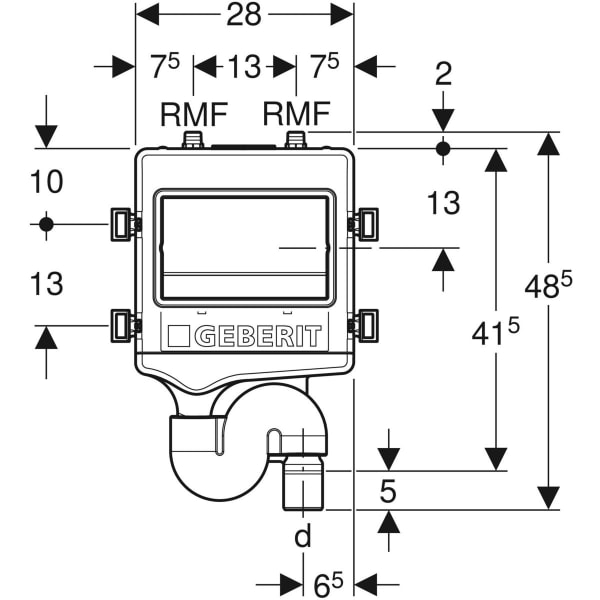 Geberit HS30 Hygienesp. mit 2 Wasseranschl. d:50mm