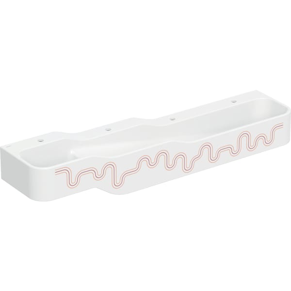 Geberit Bambini Spiel/Waschlandschaft B:180cm 4 Waschpl., tieferes B re, 4 Hl., rot