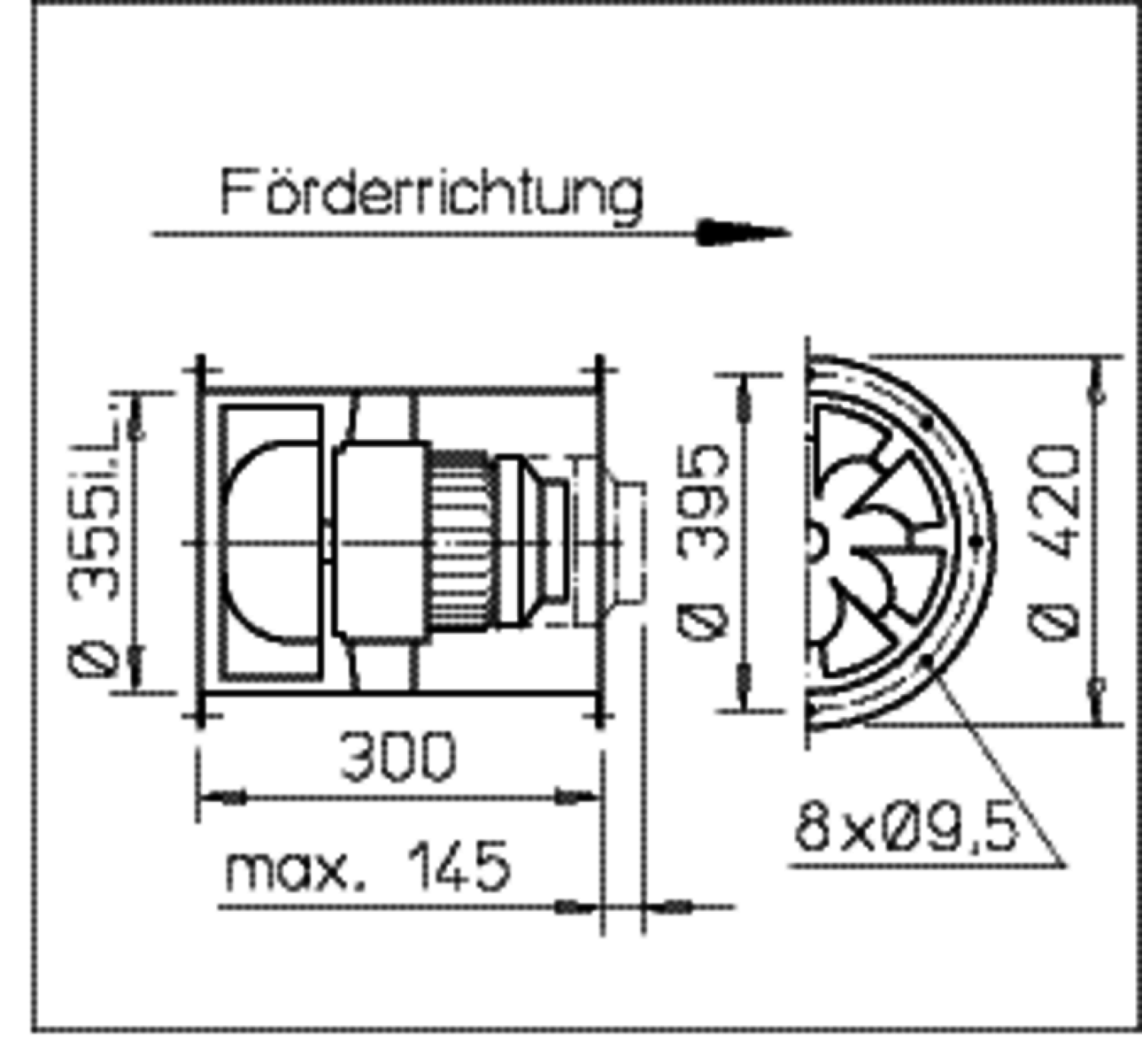 Helios VARW 355/4 TK RADAX Rohrventilator 1-PH